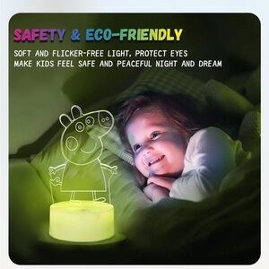 3d illusion night light peppa pig child kid gift